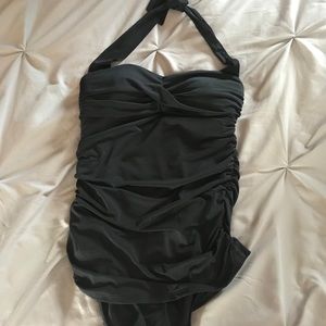 Lands End Ladies One-piece Black Bathing Suit